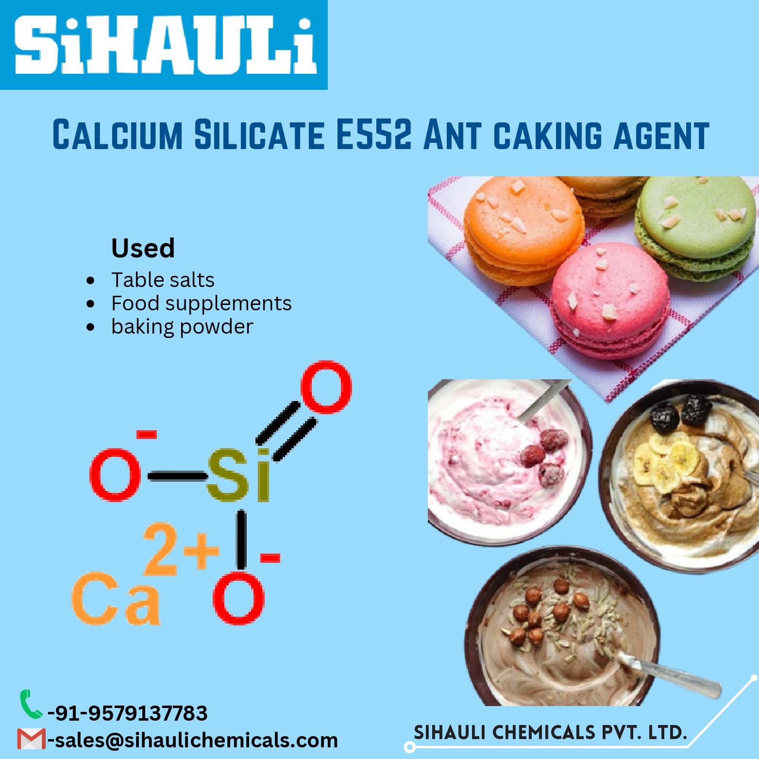 You are currently viewing Calcium Silicate E552 Ant caking agent (Food Grade) Manufacturers In Mumbai