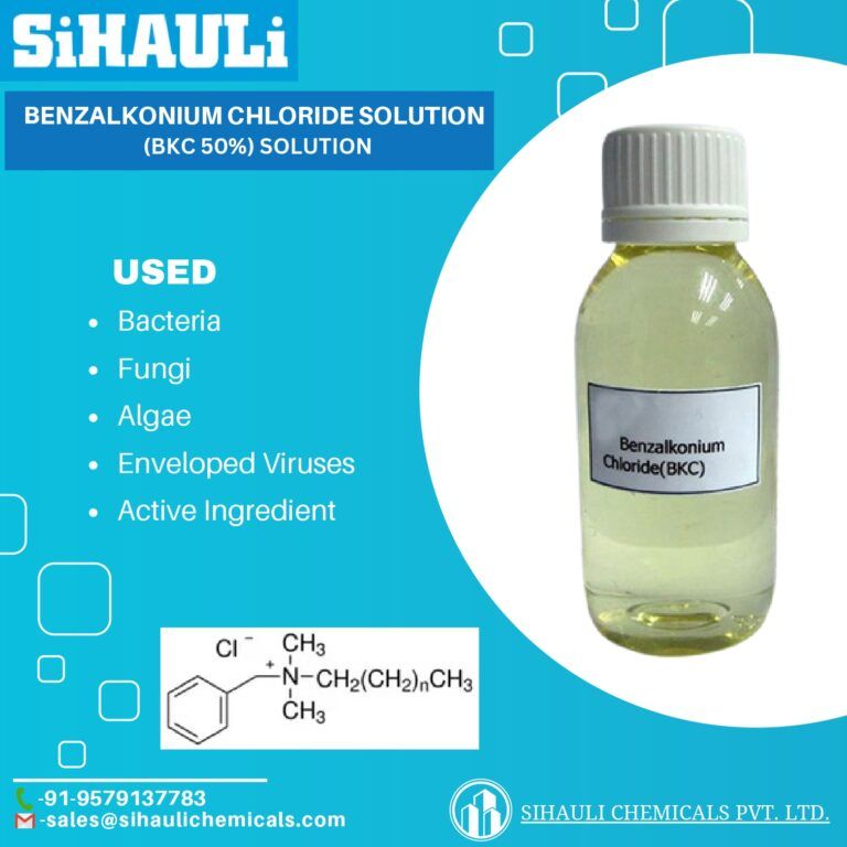 Read more about the article Benzalkonium Chloride Solution (Bkc 50%) Solution Manufacturers In Mumbai