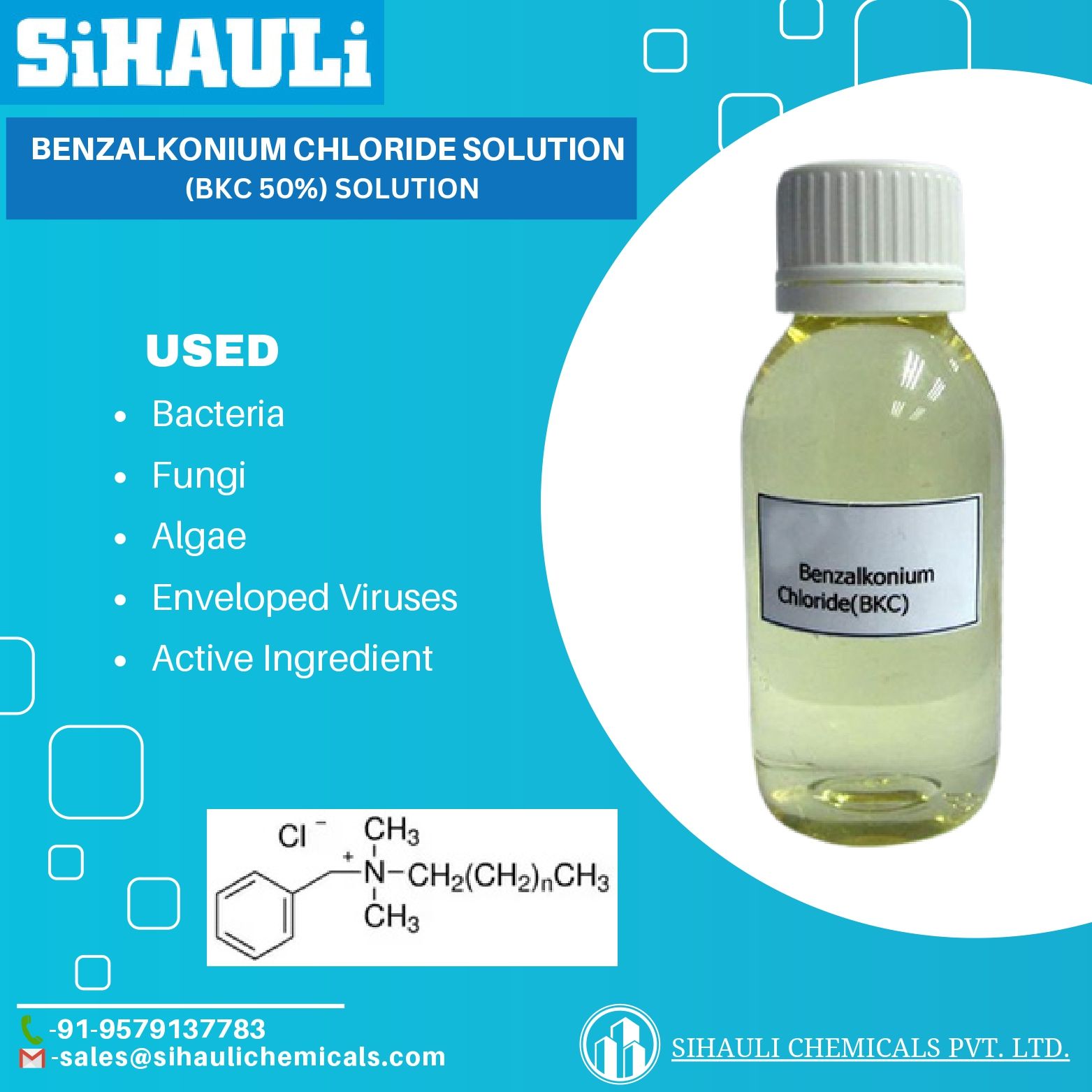 You are currently viewing Benzalkonium Chloride Solution (Bkc 50%) Solution Manufacturers In Mumbai