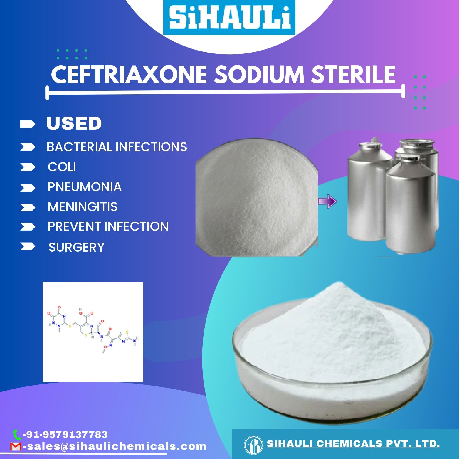 You are currently viewing Ceftriaxone Sodium Sterile Manufacturers In India