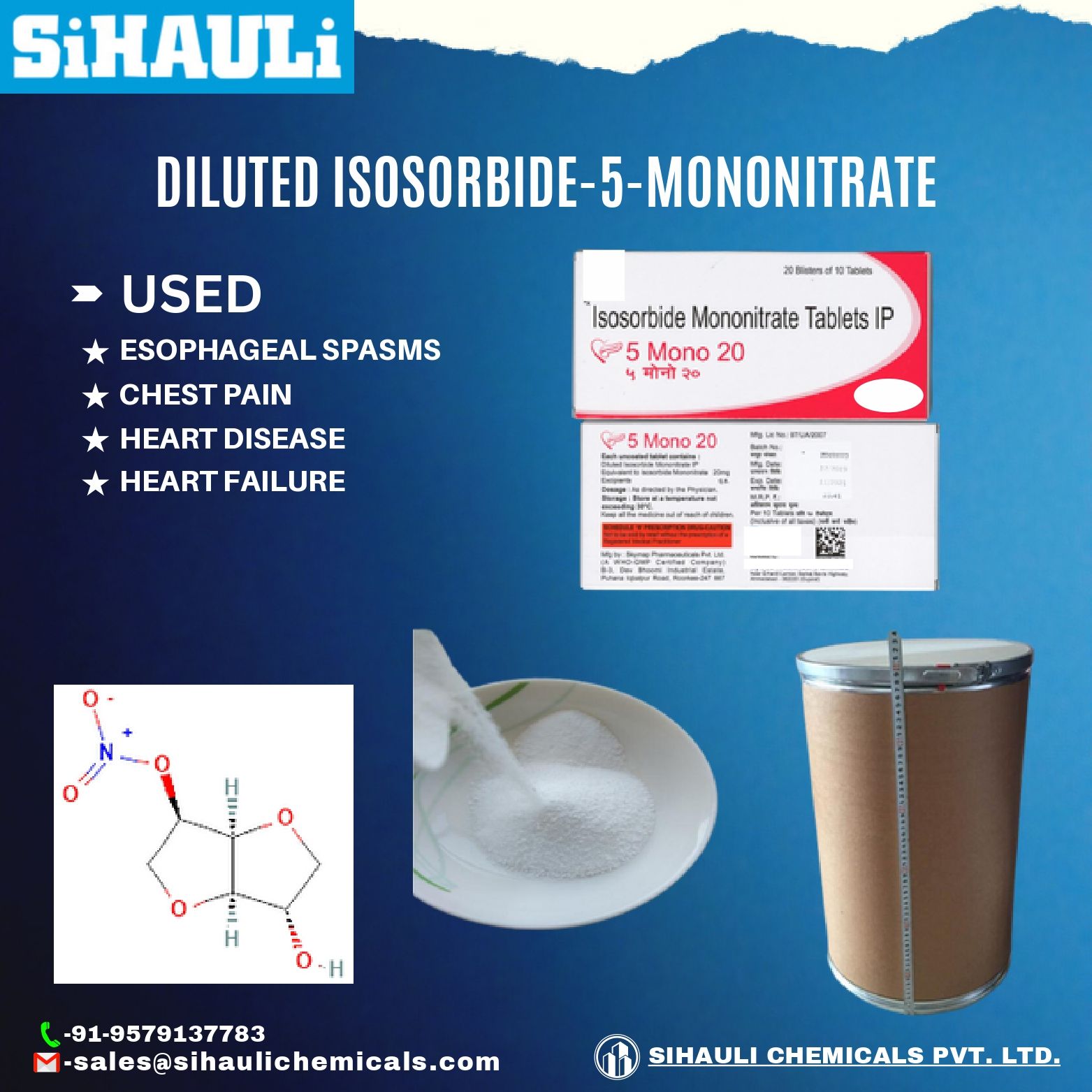 You are currently viewing Diluted Isosorbide-5-mononitrate Manufacturers In Mumbai