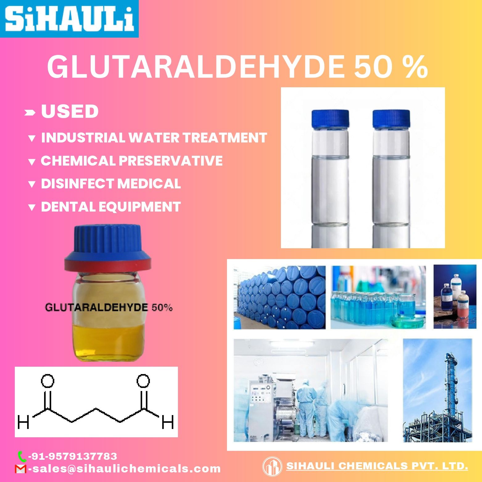 You are currently viewing Glutaraldehyde 50 % Manufacturers In India