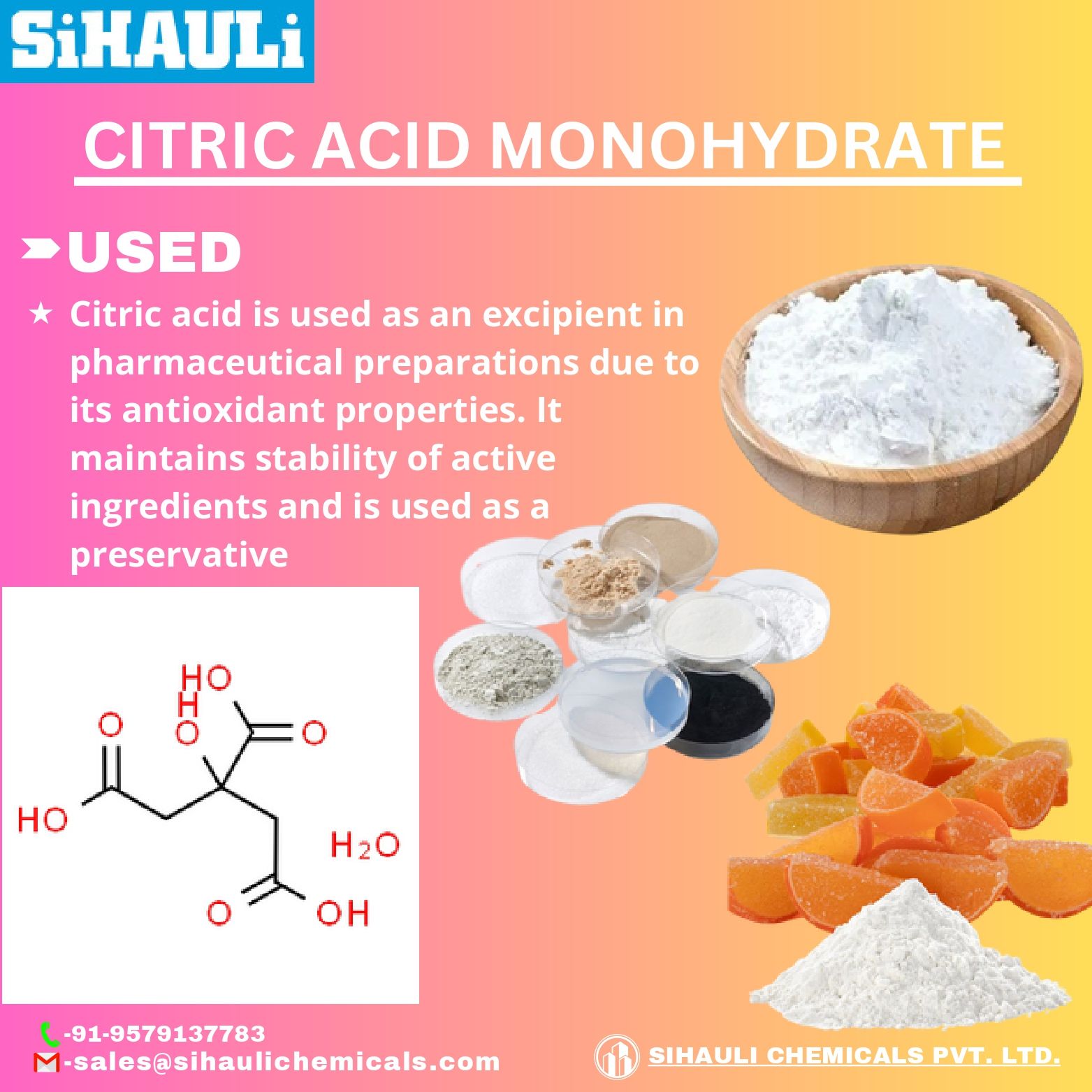 You are currently viewing Citric Acid Monohydrate Manufacturers In India
