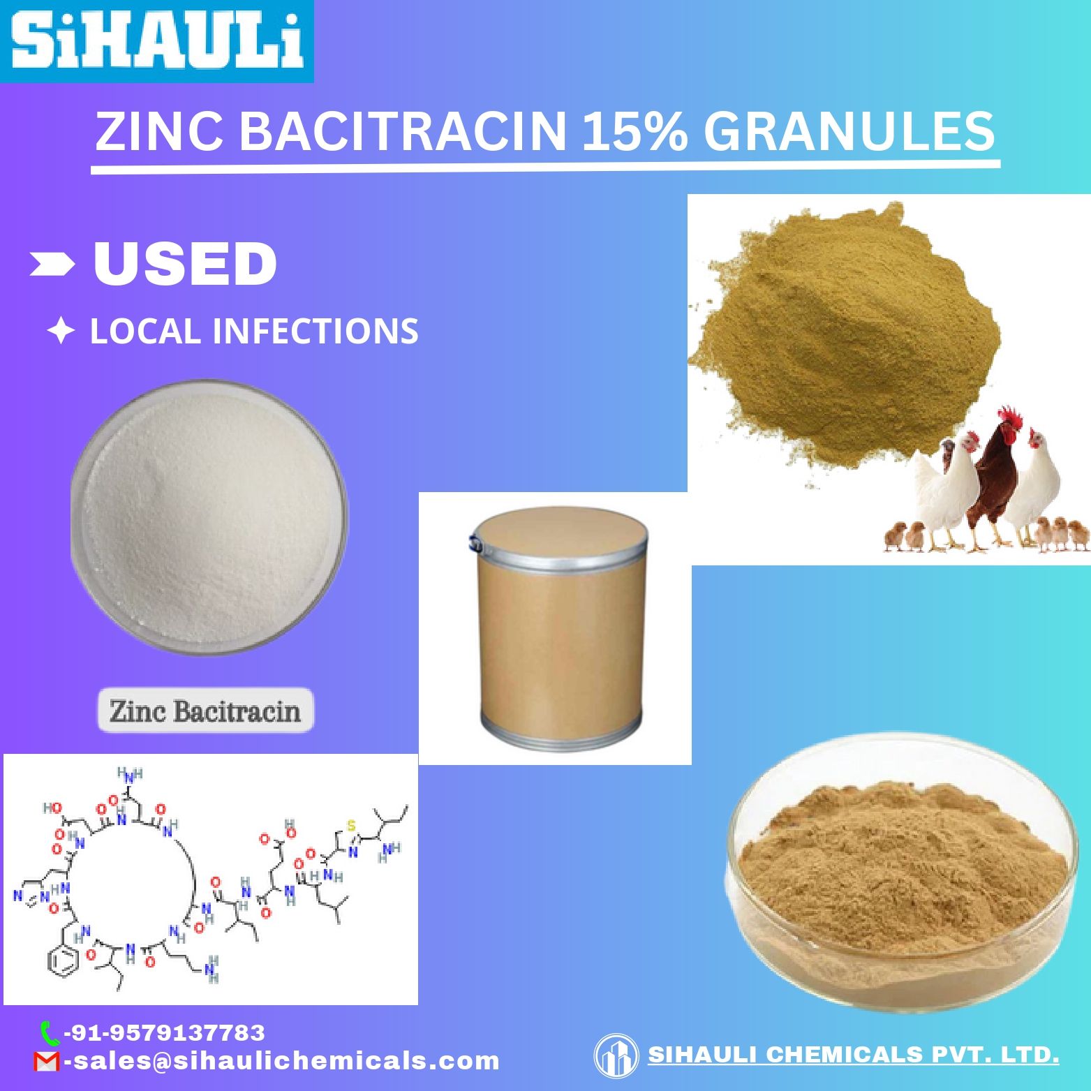 You are currently viewing Zinc Bacitracin 15% Granules Manufacturers In Mumbai